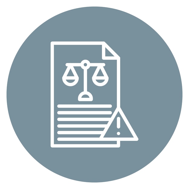 Imagen vectorial del icono de riesgo legal Puede utilizarse para la gestión de riesgos