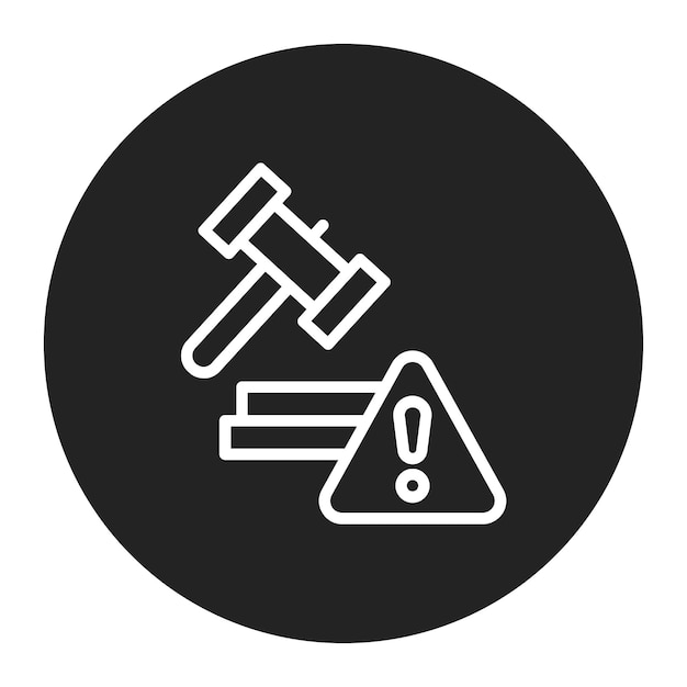 Imagen vectorial del icono del riesgo de litigio Se puede utilizar para los riesgos empresariales