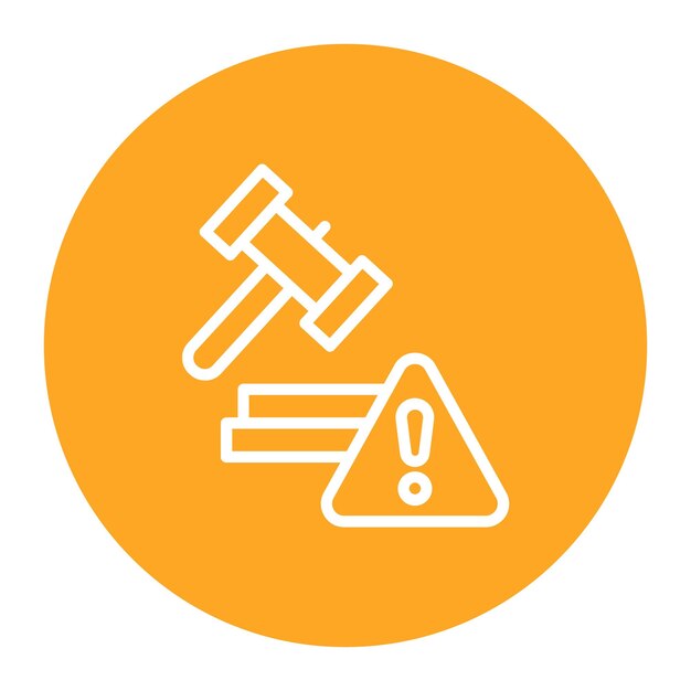 Imagen vectorial del icono del riesgo de litigio Se puede utilizar para los riesgos empresariales