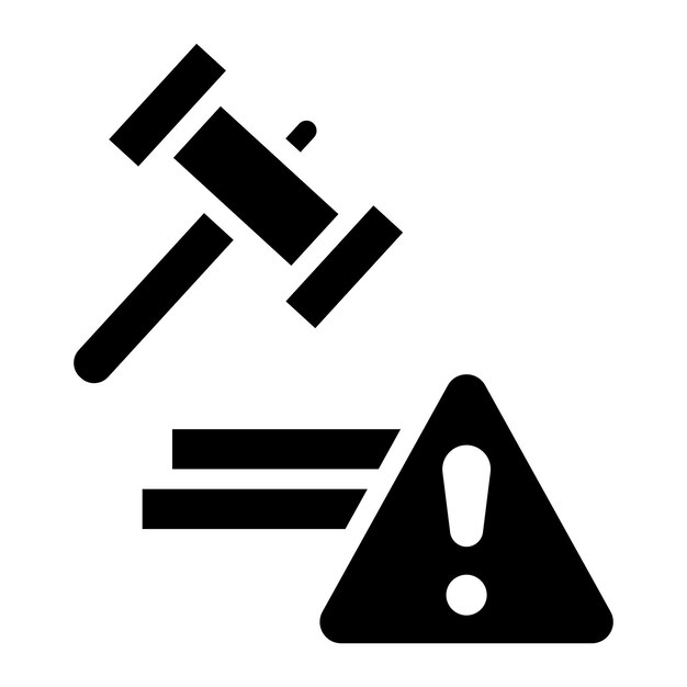 Imagen vectorial del icono del riesgo de litigio Se puede utilizar para los riesgos empresariales
