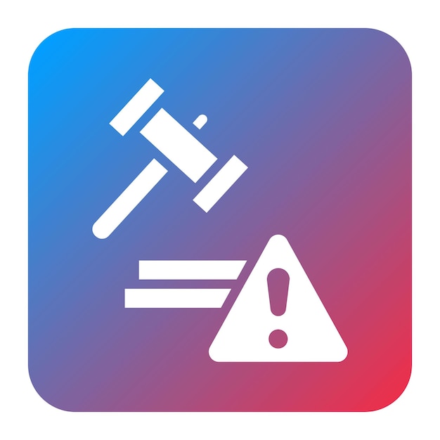 Imagen vectorial del icono del riesgo de litigio Se puede utilizar para los riesgos empresariales