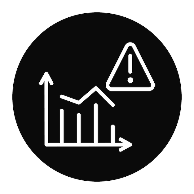 Imagen vectorial del icono de riesgo del mercado Puede utilizarse para la banca