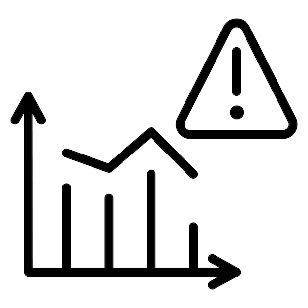 Imagen vectorial del icono de riesgo del mercado Puede utilizarse para la banca