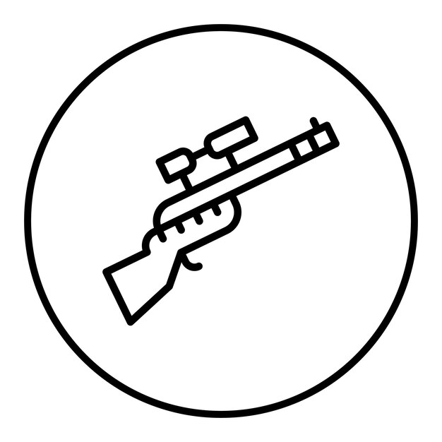 Imagen vectorial del icono del rifle de caza Se puede usar para diversión al aire libre