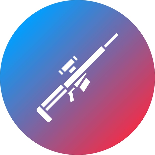 La imagen vectorial del icono del rifle de francotirador se puede usar para militares