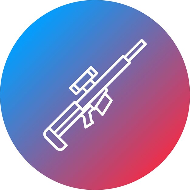 La imagen vectorial del icono del rifle de francotirador se puede usar para militares