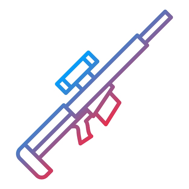 La imagen vectorial del icono del rifle de francotirador se puede usar para militares