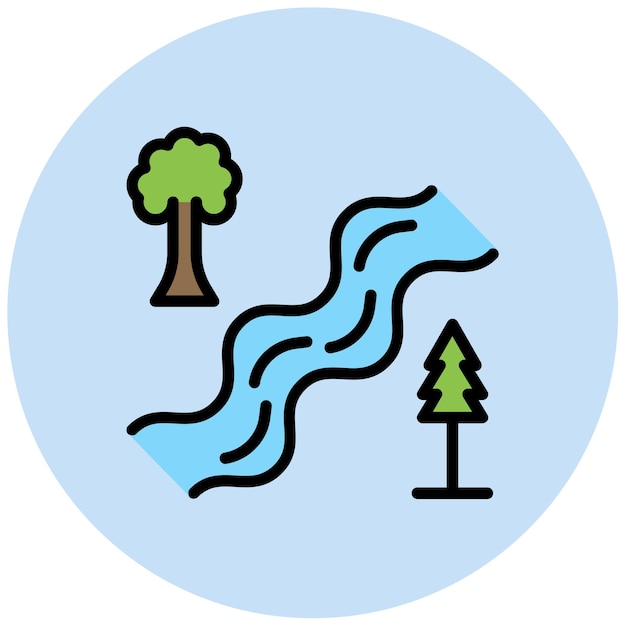 La imagen vectorial del icono del río se puede usar para Adventure