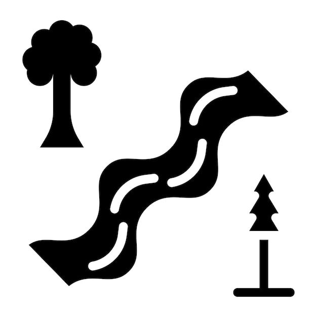 La imagen vectorial del icono del río se puede usar para Adventure