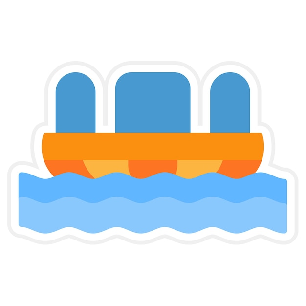 Imagen vectorial del icono del río Rapids Se puede usar para el parque temático