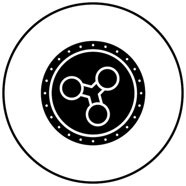 La imagen vectorial del icono de Ripple se puede usar para la criptomoneda