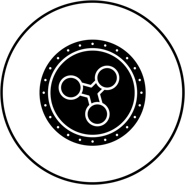 La imagen vectorial del icono de Ripple se puede usar para la criptomoneda
