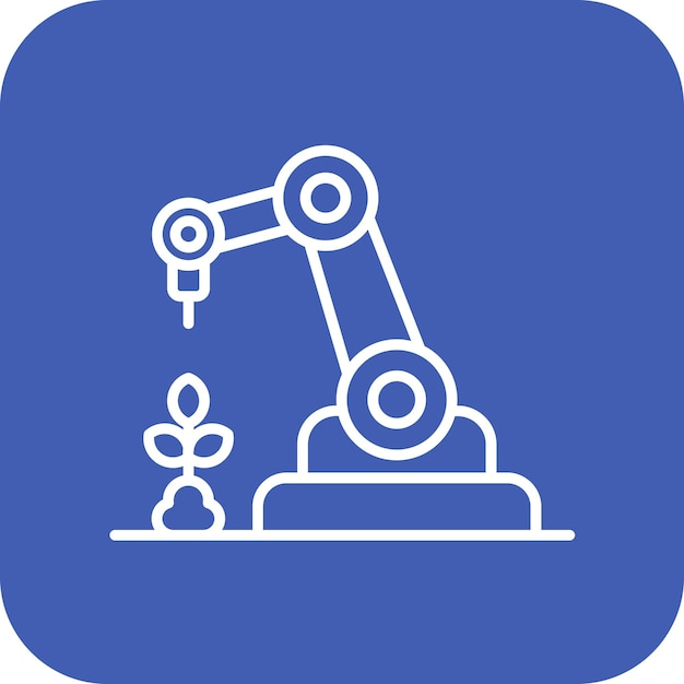 Imagen vectorial del icono del robot agrícola Se puede utilizar para la agricultura y la jardinería