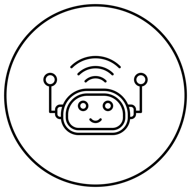 Imagen vectorial del icono del robot asistente Se puede usar para Untact World
