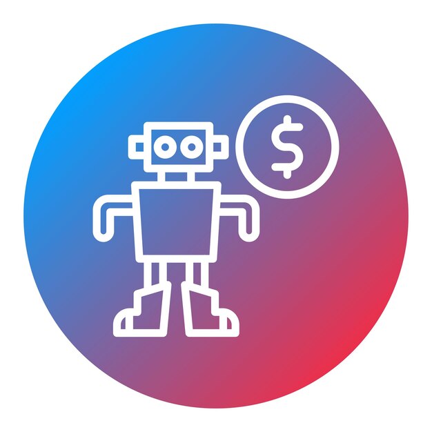 Imagen vectorial del icono del robot de costo Se puede utilizar para la robótica