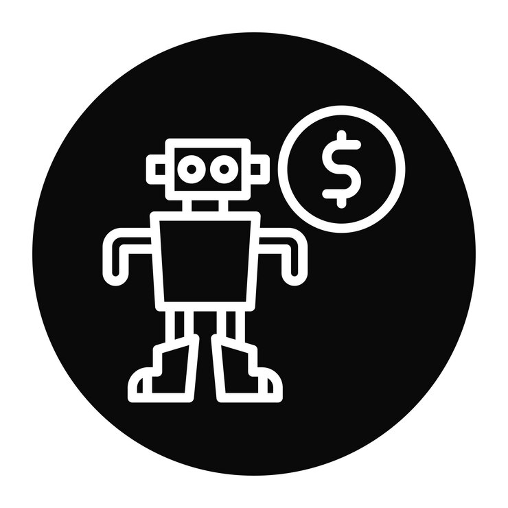 Vector imagen vectorial del icono del robot de costo se puede utilizar para la robótica