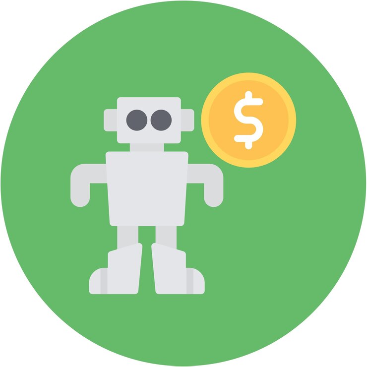 Vector imagen vectorial del icono del robot de costo se puede utilizar para la robótica