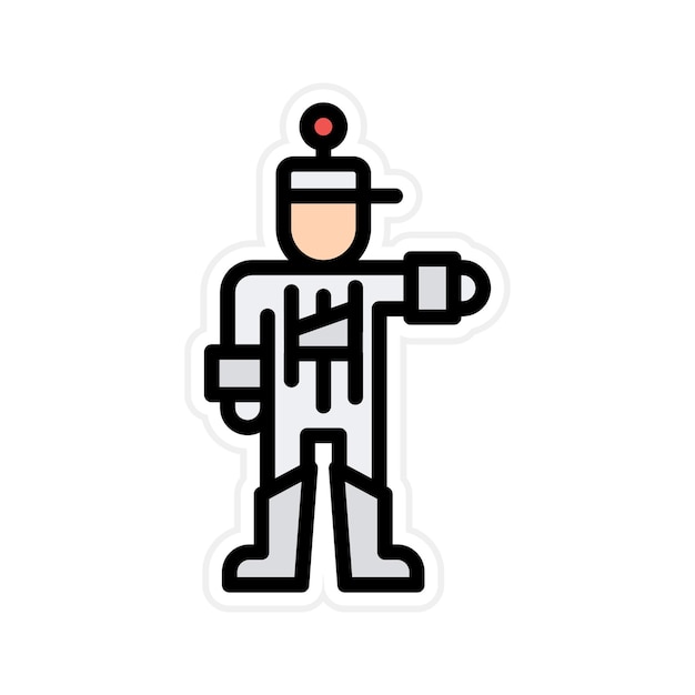 Imagen vectorial del icono del robot humanoide Se puede usar para robótica