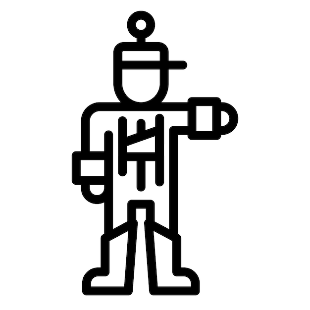 Imagen vectorial del icono del robot humanoide Se puede usar para robótica