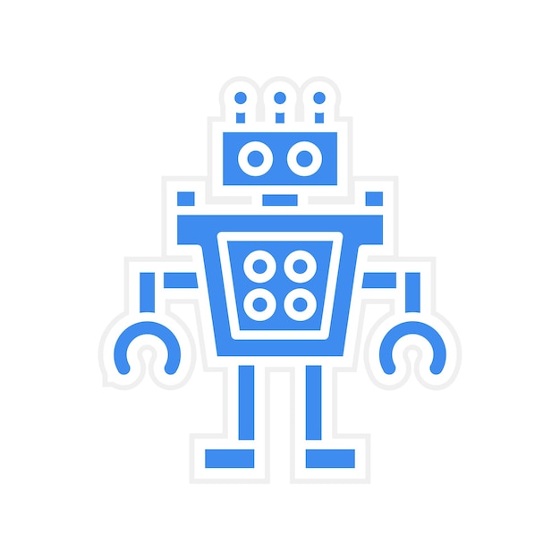 Imagen vectorial del icono del robot humanoide puede usarse para la inteligencia artificial