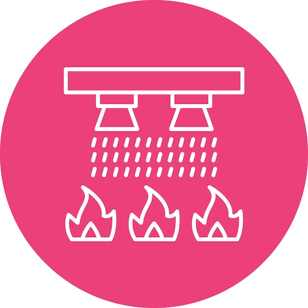 Imagen vectorial del icono del rociador Puede utilizarse para los Servicios de Emergencia