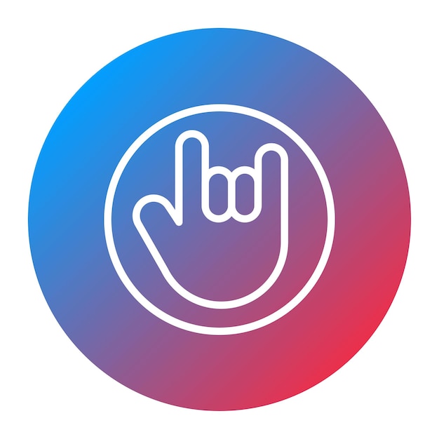 Imagen vectorial del icono de Rock Hand Gesture Se puede usar para Rock and Roll