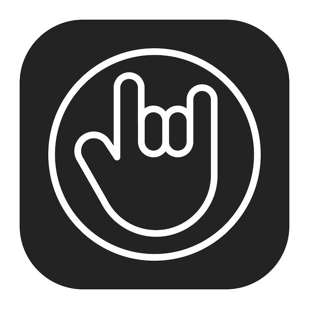 Imagen vectorial del icono de Rock Hand Gesture Se puede usar para Rock and Roll