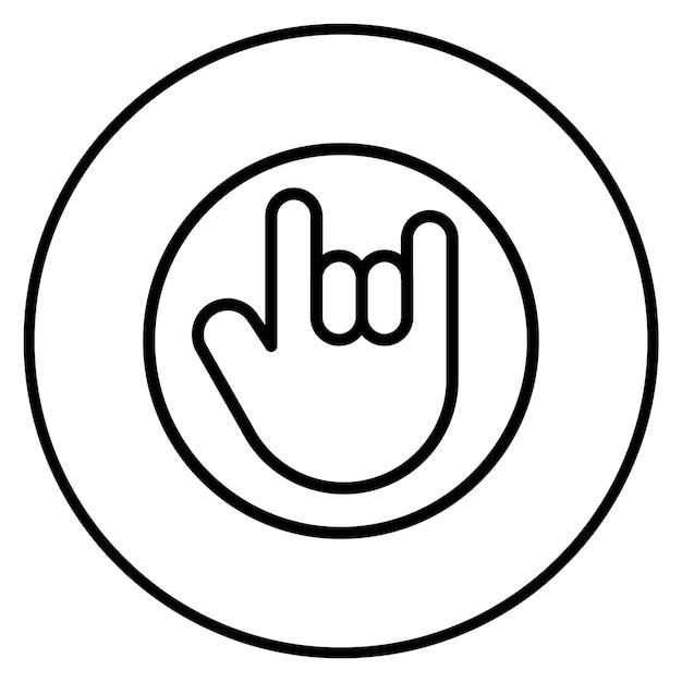 Imagen vectorial del icono de Rock Hand Gesture Se puede usar para Rock and Roll