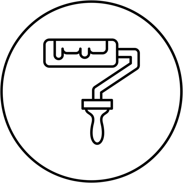 Imagen vectorial del icono del rodillo de pintura Se puede utilizar para las herramientas