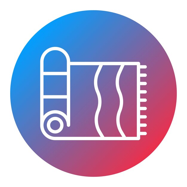 Imagen vectorial del icono de Roll Out Mat Se puede utilizar para el senderismo