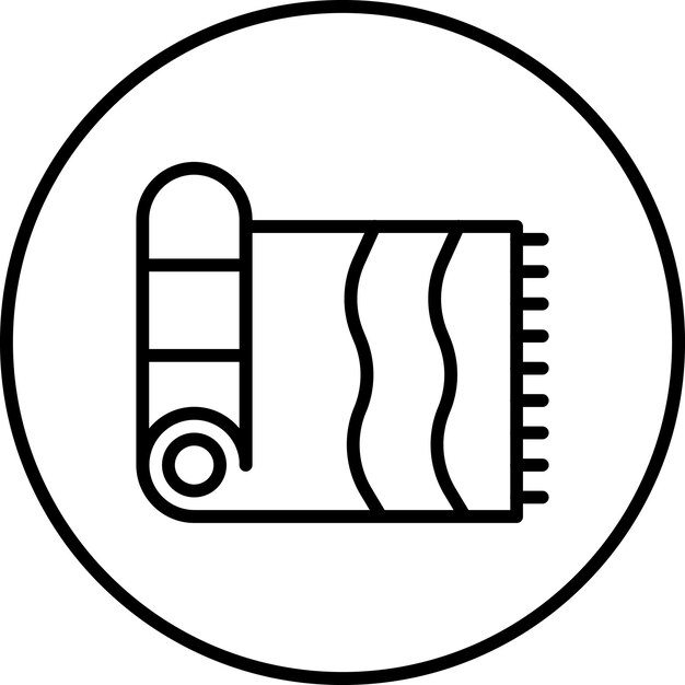 Imagen vectorial del icono de Roll Out Mat Se puede utilizar para el senderismo