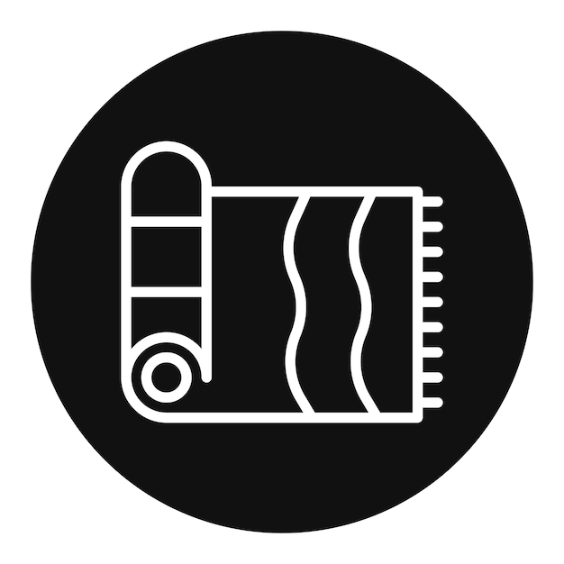Imagen vectorial del icono de Roll Out Mat Se puede utilizar para el senderismo