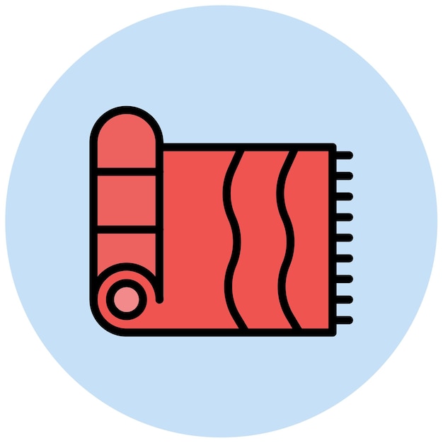Imagen vectorial del icono de Roll Out Mat Se puede utilizar para el senderismo