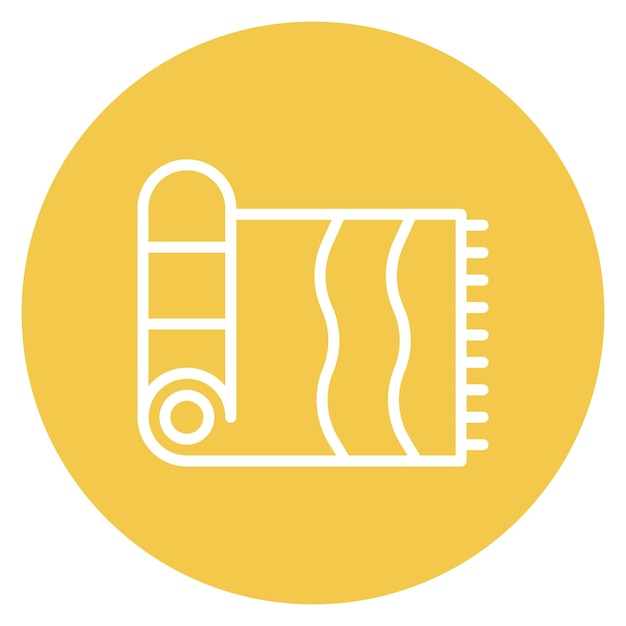 Imagen vectorial del icono de Roll Out Mat Se puede utilizar para el senderismo
