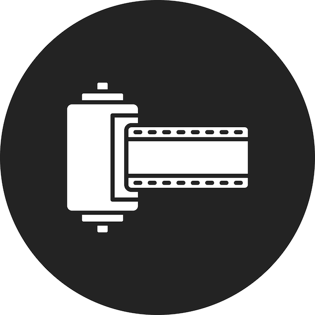 Imagen vectorial del icono del rollo de la cámara Se puede utilizar para la fotografía