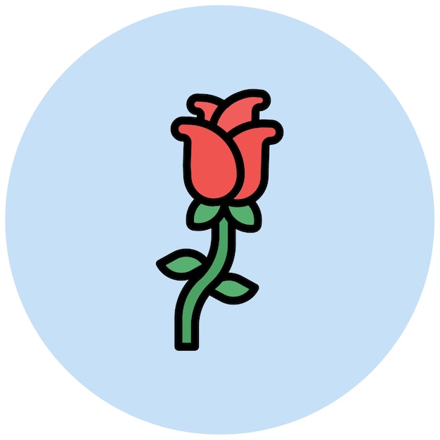 Imagen vectorial del icono de la rosa Se puede usar para Fairytale