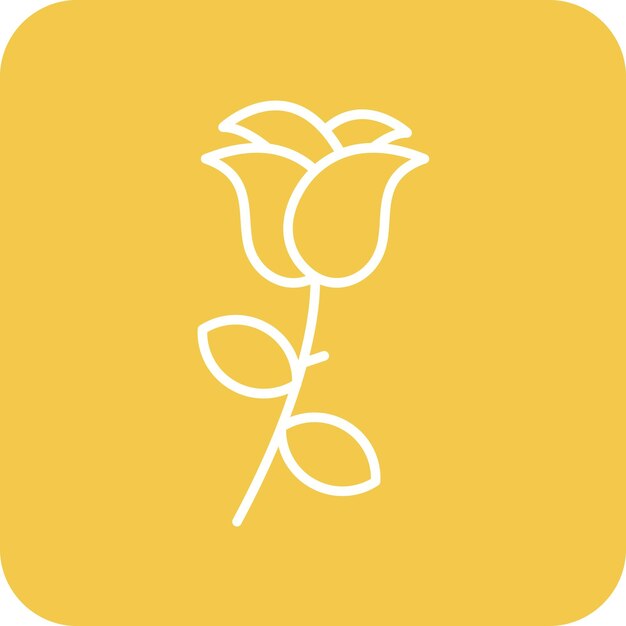 La imagen vectorial del icono de la rosa se puede utilizar para las flores