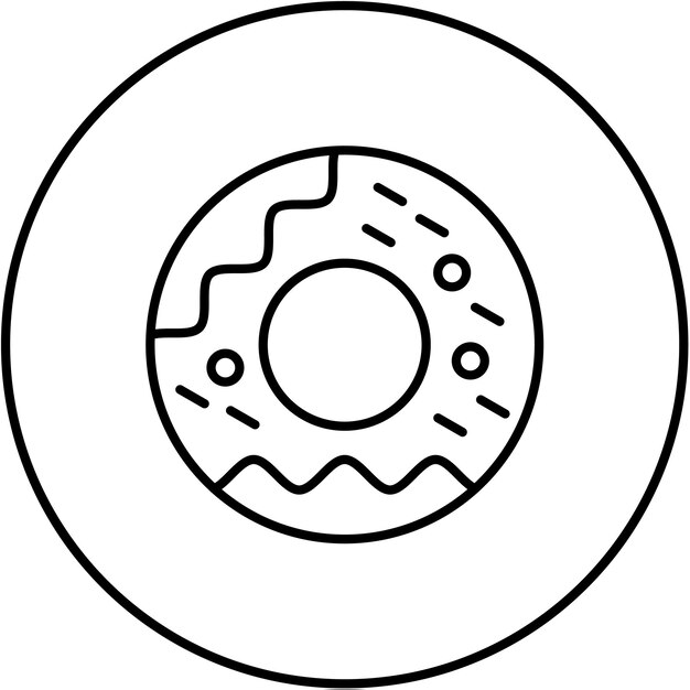 Imagen vectorial del icono de la rosquilla Se puede usar para la mañana y el desayuno