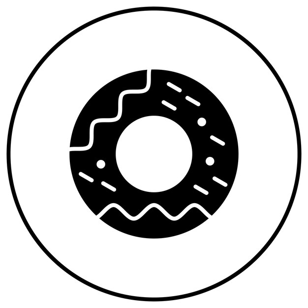 Imagen vectorial del icono de la rosquilla Se puede usar para la mañana y el desayuno
