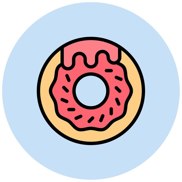 La imagen vectorial del icono de las rosquillas se puede utilizar para la nutrición