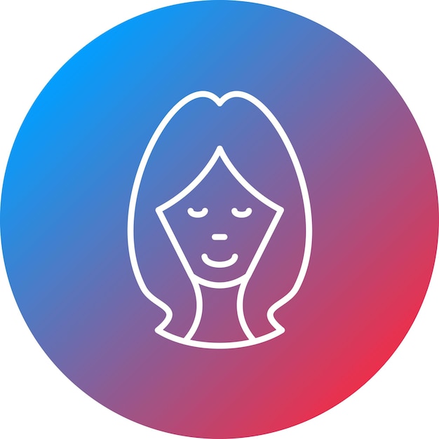 Imagen vectorial de icono de rostro femenino Se puede utilizar para el cuidado de la piel