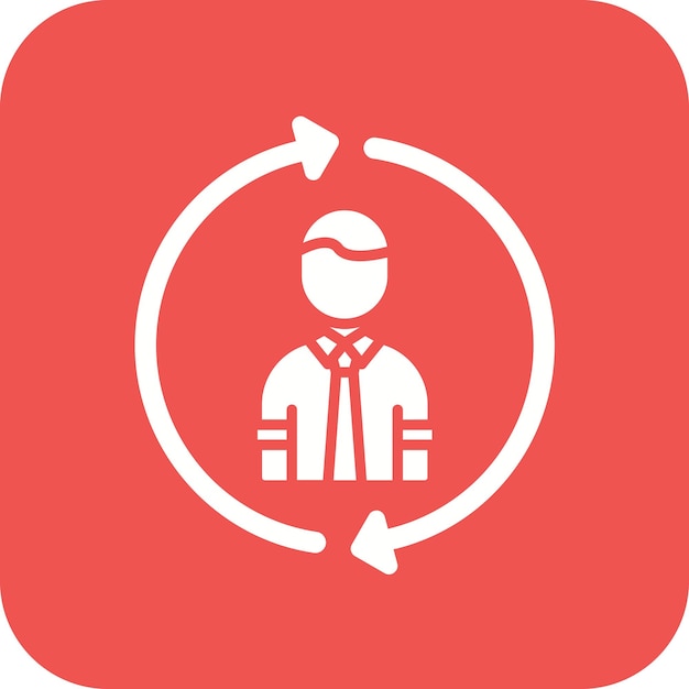Imagen vectorial del icono de rotación de puestos de trabajo Puede utilizarse para Recursos Humanos