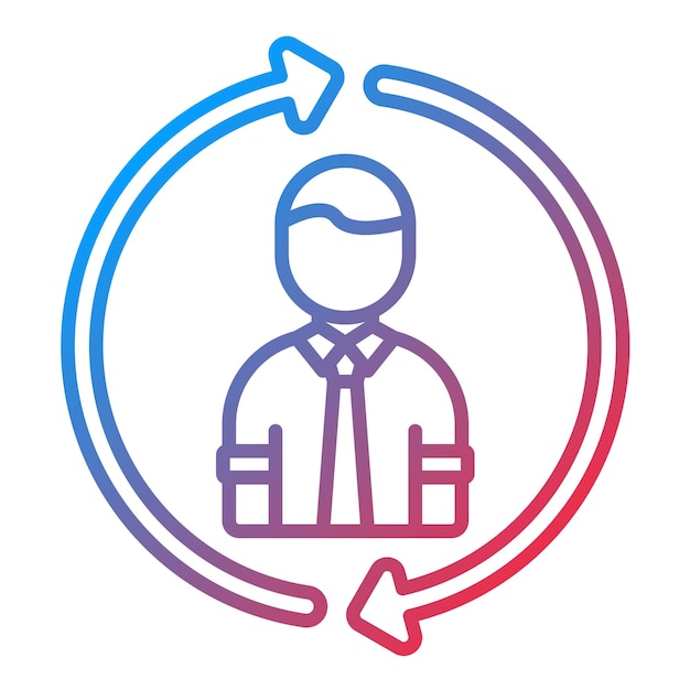 Imagen vectorial del icono de rotación de puestos de trabajo Puede utilizarse para Recursos Humanos