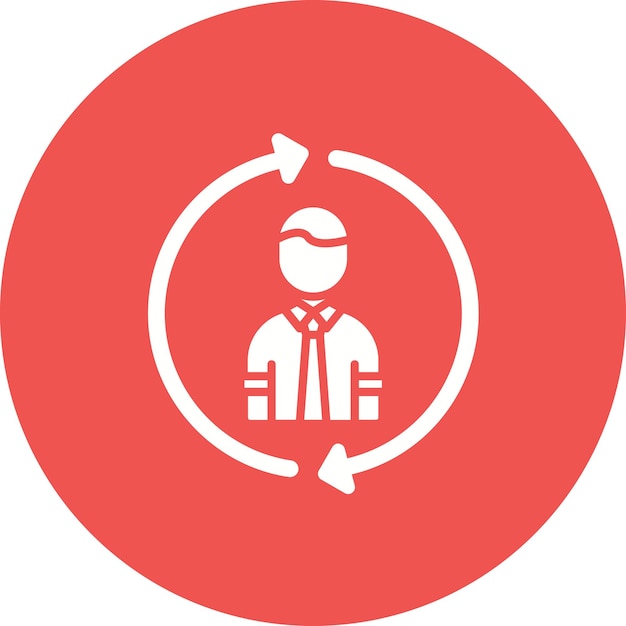 Imagen vectorial del icono de rotación de puestos de trabajo Puede utilizarse para Recursos Humanos