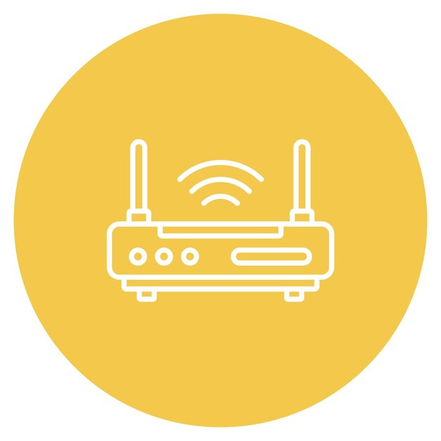 La imagen vectorial del icono del router se puede utilizar para la informática