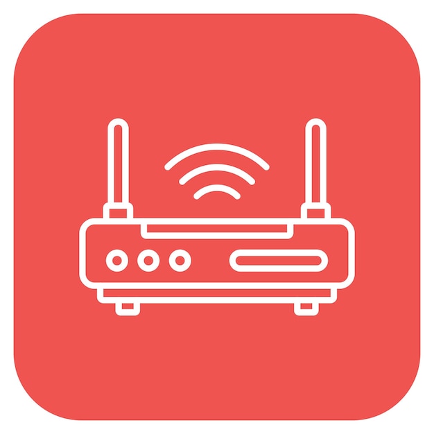 La imagen vectorial del icono del router se puede utilizar para la informática