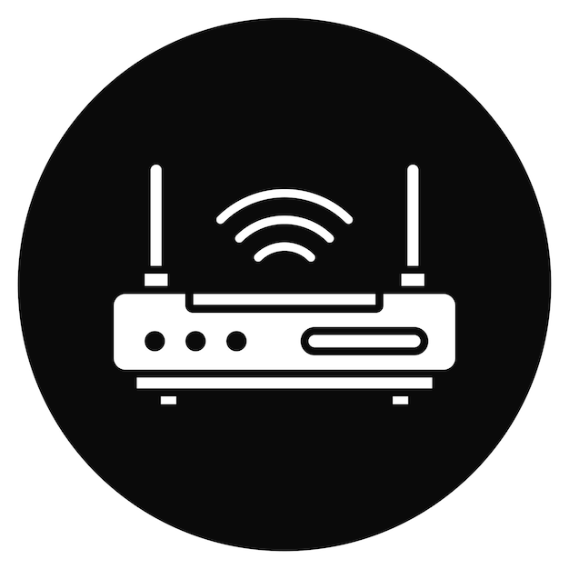 La imagen vectorial del icono del router se puede utilizar para la informática