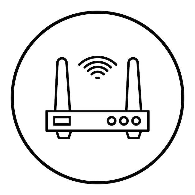 Imagen vectorial del icono del router Wi-Fi Se puede utilizar para circuitos eléctricos