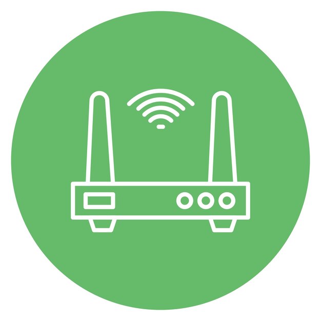 Imagen vectorial del icono del router Wi-Fi Se puede utilizar para circuitos eléctricos