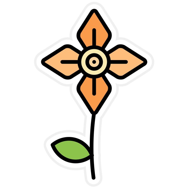 Imagen vectorial del icono de la rúcula Se puede usar para las flores